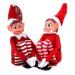 GLOW Wholesale Elfie (Boy) and Elvie (Girl) Set Fun and Playful Elves Behavin' Badly Figure with Soft Body and Vinyl Face-Set of 2 Red