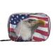 Pfrewn Patriotic Pill Organizer Case American Bald Eagle American Flag Travel Pill Box with Zipper 7 Day Portable Small Weekly Vitamin Medicine Supplement Holder Pouch Bag