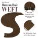 Full Shine 22 Inch Chestnut Brown Sew in Weft Human Hair Extensions - 100g Double Weft Remy Hair Bundles - Color 6 - Buy Online on GoSupps.com