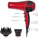 Red Hot 37010 Professional 2200W Hair Dryer with Diffuser & Concentrator Nozzles - 3 Heat, 2 Speed Settings, Cool Air Mode - Salon Quality Styling Tools - Buy Online on GoSupps.com