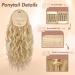 Fine Horsepower Hair Part with Cord - 45cm Long Waves Braid Extension | Synthetic Wavy Clip-In Ponytail for Women - Light Ash Brown & Pale Blonde - Buy Online on GoSupps.com