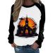 Halloween Costumes Printed Fashionable Casual Long Sleeved Zipper Round Neck Hoodies Sweater Tops Womens Hoodies Black Medium
