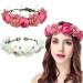 Flower crown flower wreath 2 pieces of flower crown bridal headband hair for women wedding party women flower wreath flower crown headband flower wreath crown headband for women or girls as hair accessories