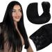 Hetto remy extensions clip in real hair black clip in real hair remy extensiotons of course clip in hair recovery extensions black #1 22 cm 120g 55 cm #1 black