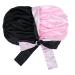 Satin Silk Extra Large Jumbo Adjustable Double Layer Reversible Hair Cap for Women - Pink Black&Pink - Buy Online on GoSupps.com