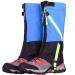 Jamuil's waterproof gaiters adjustable breathable leg protection gaiter for outdoor trousers for snow hiking hunting and skiing (children) blue