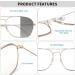 Jm Plane Blue Light Blocking Glasses - Anti-Glare Computer Eyewear for Men & Women - Stylish Gold Frame & Gray Lens - Buy Online on GoSupps.com