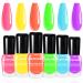 Morovan Nail Polish Set Fingernail: Neon Quick Dry 6 Bright Colors Rainbow Nail Polish Kit Regular Finger Nail Polish Pack Summer 0.25oz Glossy Nail Polish Gifts for Women Neon Palette