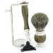 6 Pc Men's Shaving Kit - 3 Edge Razor Black Badger Hair Brush Stand Soap & Bowl - Perfect Gift Set - Buy Online on GoSupps.com