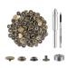 200 Pieces (50Sets) Leather Snap Fastener Kit Tool 5/8 inches (15mm) Snaps for Leather Press Studs Snap Fasteners Stainless Snaps Buttons for Canvas DIY  Bags  Clothes  Fabric  Jeans (Bronze)