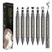 LOKFAR 6 Pcs Double-headed Liquid Eyeliner Stamp Pen Set  Eye Liners for Women Waterproof Eyeliner Pencil Black Eye-liner Stencils Long-Lasting Tattoo Makeup-Triangle  Star  Moon  Heart  Flower  Smiley