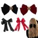 KASESSS 2 Velvet Hair Bow 2 Silky Satin Hair Bow Hair Bows for Women Girls Red Black Bow Hair Clip Vintage Bows for Hair Big Bowknot Hairpin Hair Bow Clip Solid Color French Barrette Hair Clip