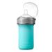 Mason Bottle Silicone Baby Bottle: Includes Silicone Nipple (Medium Flow Nipple for 3+ Months)  Plastic Ring + Cap  8 Ounce Silicone Bottle  BPA Free  Non-Toxic 100% Made in USA (1 Count) 1 Count (Pack of 1) Teal