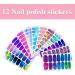 WOKOTO 12 Sheets Colorful Gradient Nail Polish Stickers | Macaron Colors False Nail Design Wraps for Women & Girls | Easy Stick-On Nail Art KIT1 - Buy Online on GoSupps.com