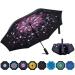 NOORNY Inverted Umbrella Double Layer Automatic Folding Reserve Umbrella Windproof UV Protection for Rain Car Travel Outdoor Men Women 7.Sakura
