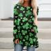 St. Patrick's Day Women's Printed Sweater Tunic - Long Sleeve Blouse for Casual Wear in Large Black - Buy Online on GoSupps.com