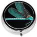 Dragonfly Black Printed Mini Round Pill Box | 3 Compartment Medicine Organizer | Portable Travel Pill Case for Home & Office - Buy Online on GoSupps.com