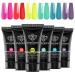 Modelones Poly Nail Gel Set  6 Colors Forever Young Collection Turquoise Purple Blue Neon Yellow Hot Pink Poly Extension Gel Nail Enhancement Builder Nail Gel Spring Hot Summer French Manicure DIY Home Beauty Gift A1-Neo...