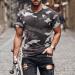 BEUU Men's Soldier Camo Crewneck T-Shirt - Gray, XL | Summer Athletic Muscle Tee - Buy Online on GoSupps.com