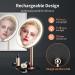 Rechargeable LED Lighted Makeup Mirror with 10X Magnification and Touch Sensor - 3 Color Lights, 360 Rotation, Portable Travel Mirror (Black) - Buy Online on GoSupps.com