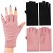 Healeved 2 Pairs Gloves Sun Gloves Anti Gloves Nail Art Gel Gloves for Nail Art Accessory Rays Gloves Nail Manicure Gloves Fingerless Gloves Nail Accessories Nails Gel Cotton