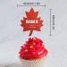 Red Glitter Canada Day Cupcake Toppers Set of 18 - This is a perfect Canada Day on July 1st: a baby shower party and themed birthday party decoration for boys and girls - SugarGera - Buy Online on GoSupps.com