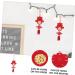 GRIRIW Chinese 4pcs Spring Festival Pendant Car Trim Chrismas New Chinese Red Household China Felt Cloth - Buy Online on GoSupps.com