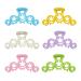 Boderier Smile Face Hair Claw Clips 6 Pack Metal Painted Nonslip Hair Grip Cute Y2K Jaw Clips Strong Holder for Women Thick Thin Hair 6 Colors (Light Colors)