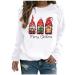 Yihaojia Graphic Christmas Sweatshirts for Women 2023 Cute Print Xmas Tees Casual Long Sleeve Crewneck Pullover Blouse White#3 Large