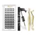 Cluster Lashes 72 Pcs Wide Stem Individual Lashes C/D Curl 8-16mm Length+2 Pcs False Eyelashes Tweezers+QUEWEL Lash Bond And Seal