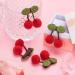 PAGOW 4PCS Cherry Ball Hair Clips - Cute Sweet Pompom Hairpins with Green Leaves Ornaments for Women, Girls & Kids - Buy Online on GoSupps.com