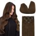Doores clip in extensions real hair chocolate brown 45cm 18 inch 7 pieces 120g real hair extensions clip in remy human clips in hair extension thick natural real hair extensions 45cm-12m-12m-12m-12m-12m-12m
