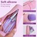BEAKEY Travel Silicone Makeup Brush Bag 12 Pcs Set | Premium Synthetic Foundation & Eyeshadow Brushes | Portable Organizer Holder in Purple & Pink - Buy Online on GoSupps.com