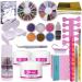 Warm Girl Complete Nail Art Kit Acrylic Glitter Powder Liquid Tip Brush Glue Dust Kit
