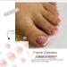 Press On Toenails False Toenails With White Line French Artificial Toenails Full Cover Toe Nails For DIY Nails-Salon False Toenails With White Line Full Cover Toe Nails Press On Toenails For Salon - Buy Online on GoSupps.com