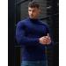 Babioboa Men's Slim Fit Turtleneck Thermal T Shirt in Navy Blue - Large - Buy Online on GoSupps.com