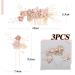 Buy Boyrot 3 pcs Hair Jewelry - Wedding Flowers Hair Crest with Pearl Pink Hairpins | Bridal Hair Accessories & Clips for Women and Girls - Buy Online on GoSupps.com