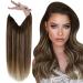 Vivien Wire Extensions real hair remy wire real hair extension remy extension real hair with wire balayage chocolate brown mixed caramel blonde #4/27/4 45cm 3-1 wire #4/27/4