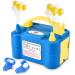 NuLink Balloon Pump Electric Portable Dual Nozzle Balloon Blower Pump Inflation for Decoration, Party Blue, Yellow
