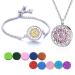 Rixerkoc aromatherapy diffuser essential oil bracelet necklace set adjustable diffusor medallion trailer set of 10 refill pillows for women girls love