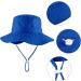 LACOFIA Toddler Baby Sun Hat | Unisex Kids Summer Bucket Hat | Wide Brim for Outdoor Swim Beach Pool | Adjustable 6-24 Months | A-Blue - Buy Online on GoSupps.com
