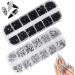 Nail Gems 2 Plates Rhinestones for Nail Art 2 Colors 12 Grids Different Shape 3D Nail Art Gems with Rhinestone Picker Dotting Pen for Professionals Beginners Nails Salon Clothes Craft Style2 - Buy Online on GoSupps.com