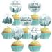 Sursurprise Adventure Awaits Baby Shower Decorations 24Pcs Let the Adventure Begin Cupcake Toppers Forest Mountain Adventure Birthday Party Supplies