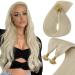 Sunny Blonde Keratin U Tip Extensions Human Hair #60 White Blonde U Tips Human Hair Extensions Pre Bonded Hot Fusion Utips Hair Extensions Remy Human Hair U Tip Hair Extensions Blonde 24inch 50g/50s 24" A-U Tip #60