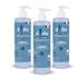 DODIE 3 in 1 Cleansing Gels (3 x 500 ml) - Face Body and Hair Cleanser - 92% Natural Ingredients - Hypoallergenic - Suitable
