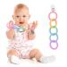 Vicloon Baby Teething Toy Set | Food Grade Silicone Teether Chew Toy for Babies 0-24 Months | Attachable Baby Teether Links in Pink Purple - Buy Online on GoSupps.com