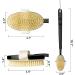 OWIIZI Black Bath Brush - Wooden Curved Long Handle Exfoliating Body Brush with Natural Bristles - 18.1 inch Handle for Back Scrubbing, Wet or Dry - Buy Online on GoSupps.com