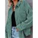 Corduroy Women's Long Sleeve Shirt Jacket - Mint Green, XX-Large - Buy Online on GoSupps.com