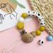 Schnuller Clip Set - 10pc Wooden Nipple Holders & Dummy Clips for Kids | DIY Pacifier Closure Chains | Perforated Wood Color - Buy Online on GoSupps.com
