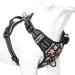 Heele dog crockery dog harness for medium-sized dogs softly breathable adjustable reflective anti-pull dog harness with padded handle 3 buckles floral-black m m-breastfang: 38-71cm flowered black